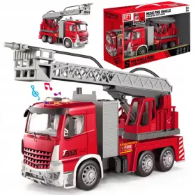    CAMION DE POMPIERI DEPARTAMENTUL DE POMPIERI JUCĂRIE VEHICUL DE POMPIER SUNET + LUMINI