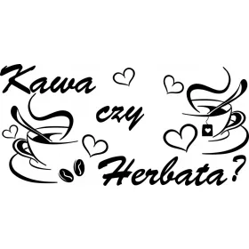  Autocolant de perete cu inscripție cafea sau ceai