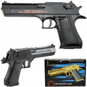    METAL BB GUN REPLICA DESERT EAGLE SOLID HEAVY ASG AIRSOFT + Carte de autocolante, benzi desenate Shop_lolki