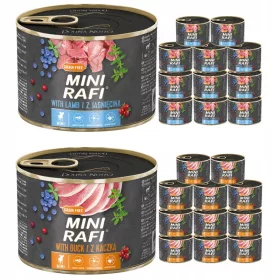  24x Rafi Mini Hrana umeda pentru caini Mix de arome 185g