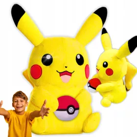    Mascota emblematică Pikachu cu Pokeball - Pokemon de pluș mare Moale 40 cm