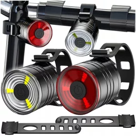    LAMPĂ BICICLETA FAȚĂ + SPATE LUMINI BICICLETA PENTRU SET GINDON + CEAS