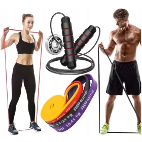    SET DE 4 GHIDURI DE REZISTENTA PENTRU EXERCIȚII CU BANDA DE PUTERE bandă fitness + PLAN și APLICAȚIE