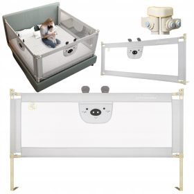    Bariera de protectie pentru patul de ursuleti Primabobo, gri, 160 cm