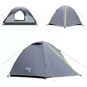  Cort de camping ușor pentru 3 persoane cu tapet verde NILS