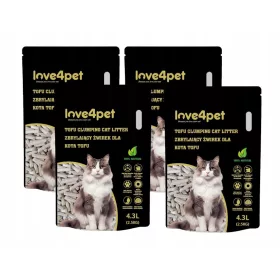    Love4pet Litier ecologic aglomerat pentru pisici tofu 2,5 kg 4,3 L