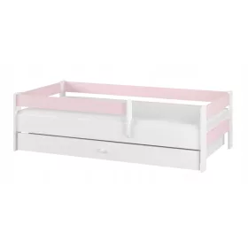   pat copii SIMPLE BABY BOO 160x80 saltea SERTAR ALB ROZ NETED