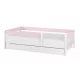  pat copii SIMPLE BABY BOO 160x80 saltea SERTAR ALB ROZ NETED