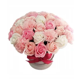   Cutie Florală cu Flori de Săpun - Cadou Perfect în Locul Buchetelor Tradiționale