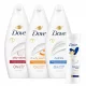  Gel de duș cu parfum DOVE MIX 3x 250 ml + LOȚIUNE GRATUITĂ