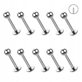    10 BUC. Cercei din otel, labret din argint cu bila. Gw. extern 1.2/8/3