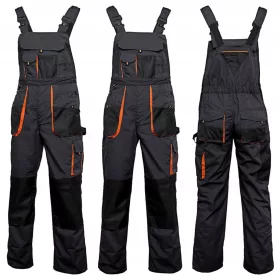    Pantaloni de lucru STRONG Pantaloni cu salopete CLASIC ORANGE RÂNFORT OXFORD600