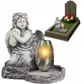   Figurină Înger pentru Grădină sau Mormânt cu Lampă Solară
