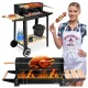  GRĂTAR CARBUNE DE GRADINA PE ROTI CU RAFTURI GRIL 4 NIVELE GRARA MARE BBQ
