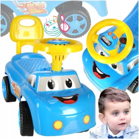    RIDE ON PUSHER PENTRU COPII MAȘINĂ CU claxon sonor CAR SMILE + Autocolante Classic EcoKidWood 1 buc.