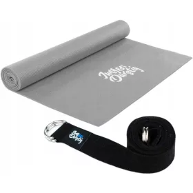    Saltea fitness yoga 173 x 61 gri YOGA Jung Durstig + centura