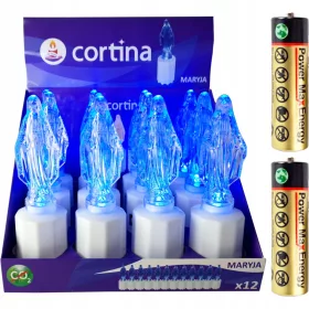   Set de 12 Bucăți: Lumânare Electrică Maria, 17 cm, Albastru