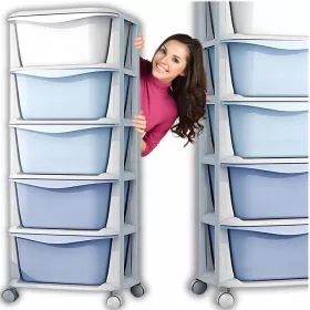   RECIPIENT DE PLASTIC RAFET COȘ DE JUcăriE SERTARE MOBILE 5 RAFTURI ORGANIZATOR