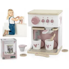  MAȘINA DE CAFEA DIN LEMN + ETICHETĂ ETICHETĂ ACCESORII