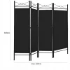 Ecran metalic negru Wideshop ART-247, 4 părți 180 × 163 cm