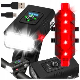    LAMPA BICICLETA Suport cu LED fata spate Set de lumini USB pentru bicicleta