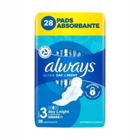    Tamponele igienice Always Ultra Day Night (R3) cu aripioare, 28 buc