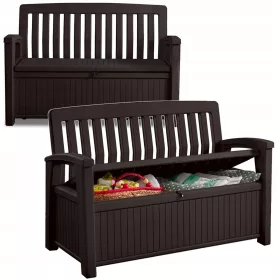  Cutie de gradina din plastic, 227 l, maro