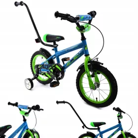    Bicicletă copii Midex PENTRU BĂIEȚI ȘI FETE GHID ROȚI LATERALE roată 14" albastru