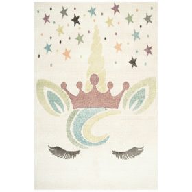 120x170 cm COVOR MOALE UNICORN ROZ CREMA