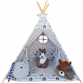    Cort tipi pentru copii pentru camera lui Izabell BEAR house perne mari covoras