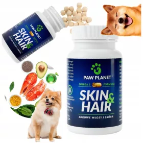    PAW PLANET SKIN TABLETE PENTRU PĂR PĂR DE CÂINE VITAMINE OMEGA3 60BUC