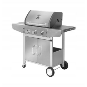  Teesa BBQ Gratar pe gaz 3 arzatoare spatiu pentru o sticla