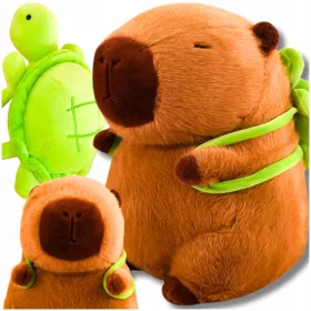    JUCĂRIE DE PELUȘ CAPYBARA CU RUCSAC 25 CM CU O JUcăriE DE PLUS ȚESTOSĂ DE PLUS