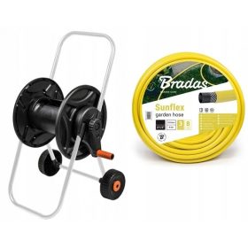    Cărucior pentru furtun Bradas AG260 + furtun de grădină Bradas Sunflex galben 1/2" 50 m