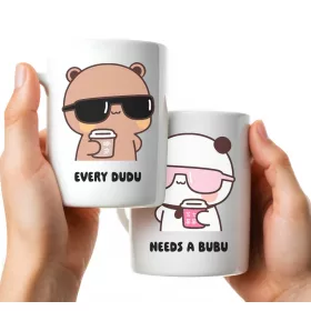    Set căni ceramice 330 ml CADOU PENTRU URȘI BUBU DUDU IUBITI