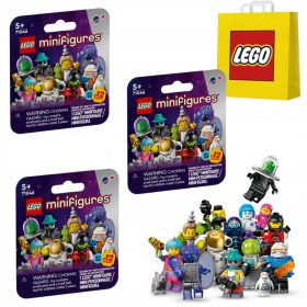    3× minifigurine LEGO 71046 Space - seria 26 + LEGO 6315786 SAC DE HÂRTIE VP SMALL S 24X18X8