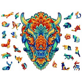  Puzzle 3D din lemn premium pentru adulți Animale bizon XXL