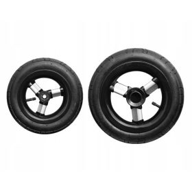    Un set de roti ALU pentru carucior TAKO, anvelopa gonflabila gri