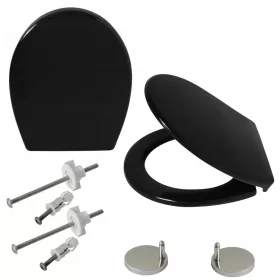  Scaun de toaleta Estiva 3 BLACK, polipropilena neagra