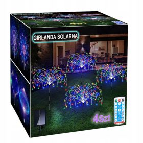    4x LAMPĂ SOLARĂ DE GARDINĂ CU TELECOMANDĂ 480LED foc de artificii de păpădie de copac