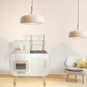    BUCĂTĂRIE COPII LEMN RETRO MDF XXL LULILO ACCESORII SERVICIU CAFEA