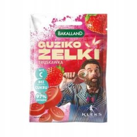  Bakalland KLEKS Guziko jeleuri de căpșuni 34 g