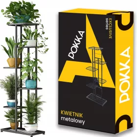 Stojak Metalowy na Doniczki, 6 Poziomy, Styl Industrialny