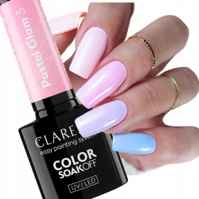    CLARESA PASTEL GLAM 3 HIBRID OJA DE unghii HIBRID PASTEL ROZ CU PARCURI