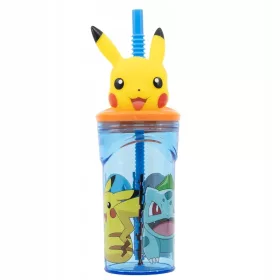  Cupa Pokemon Pikachu cu figurina 3D cu paie 663