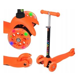    SCOOTER TREI ROTI PENTRU COPII, ECHILIBRAT, ROTI LED, PORTOCALIU