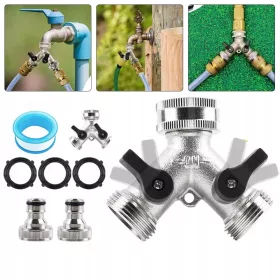    T din alamă cu supape pentru mașină de spălat mașină de spălat vase Furtun colector de 3/4".