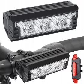    LUMINĂ BICICLETA LUMINA LED FAȚĂ SPATE USB BATERIE SET GINDON