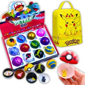    Pokemon 12 figurine + 12 Pokeboll + set de pungi pentru un fan Pokemon