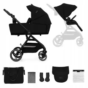    Carucior multifunctional YOXI Kinderkraft 2 in 1 pentru bebelusi, negru